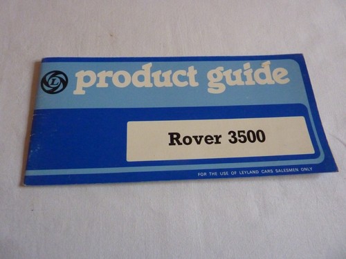 Rover sd1 3500 product guide - rover,