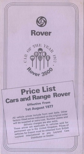 Rover 3500 range - 3500, sd