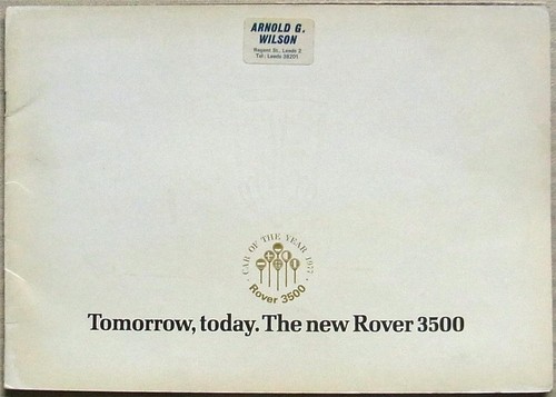 Rover 3500 car sales - sales, brochure