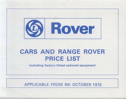 Rover 2200 3500 3500s range - p6,