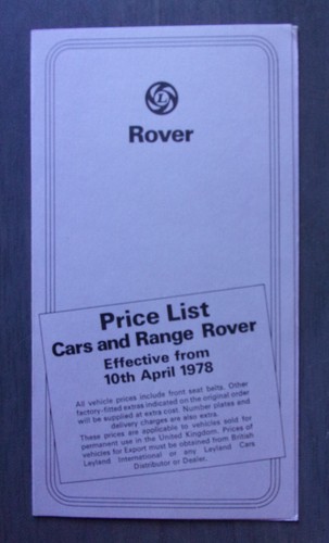 Rover range orig 1978 - rover, uk