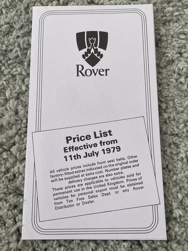 Rover price list - price,